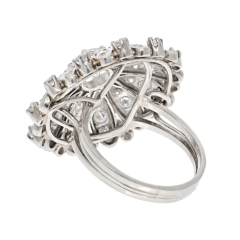 PLATINUM 3 54CTTW DIAMOND FLOWER MOTIF RING - 2854478