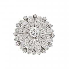 PLATINUM 3 54CTTW DIAMOND FLOWER MOTIF RING - 2857504