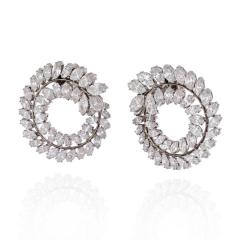 PLATINUM 30 CARAT MARQUISE DIAMOND SWIRL EARRINGS - 2294098