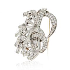 PLATINUM 35 CARATS DIAMOND SPRAY 1950S BROOCH - 2247127
