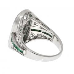 PLATINUM 4 00CTTW TOI ET MOI OLD EUROPEAN DIAMOND AND EMERALD RING - 3135840