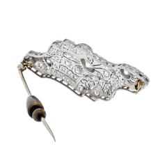 PLATINUM 5 50CTTW ART DECO DIAMOND BROOCH - 2431599