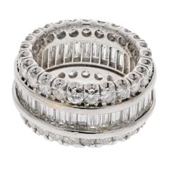 PLATINUM 6 50 CARATS WIDE DIAMOND THREE ROW ETERNITY BAND - 2789391