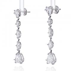 PLATINUM 6 74 CARATS DANGLING DIAMOND DROP EARRINGS - 2292110