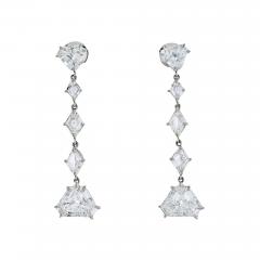 PLATINUM 6 74 CARATS DANGLING DIAMOND DROP EARRINGS - 2294828
