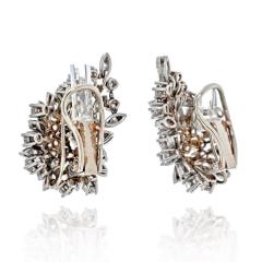 PLATINUM 8 CARAT ROUND DIAMOND CLUSTER CLIP EARRINGS - 2648197