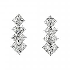 PLATINUM ASSCHER CUT 10 25CTTW DIAMOND EARRINGS - 3401508