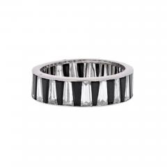 PLATINUM DIAMOND AND ONYX BAGUETTE CHANNEL SET ETERNITY RING - 2294832