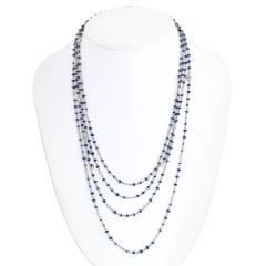 PLATINUM SAPPHIRE AND DIAMOND BY THE YARD 80 INCH CHAIN NECKLACE - 3332384