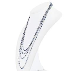 PLATINUM SAPPHIRE AND DIAMOND BY THE YARD 80 INCH CHAIN NECKLACE - 3332385