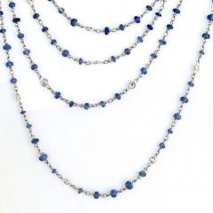 PLATINUM SAPPHIRE AND DIAMOND BY THE YARD 80 INCH CHAIN NECKLACE - 3332386