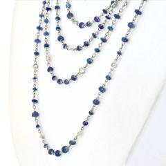 PLATINUM SAPPHIRE AND DIAMOND BY THE YARD 80 INCH CHAIN NECKLACE - 3332387