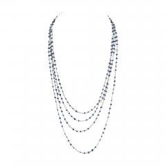 PLATINUM SAPPHIRE AND DIAMOND BY THE YARD 80 INCH CHAIN NECKLACE - 3334137