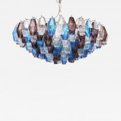 POLIEDRI CHANDELIER ACQAMARE CLEAR FUME MURANO GLASS - 2144705