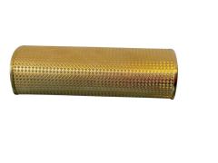 POLISHED GOLDTONE METAL CLUTCH WITH RHINESTONE FLORET ACCENTS - 4706811