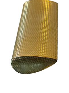 POLISHED GOLDTONE METAL CLUTCH WITH RHINESTONE FLORET ACCENTS - 4706812