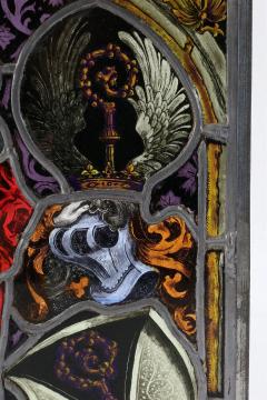 POLYCHROME STAINED GLASS PANEL IN THE GOTHIC STYLE - 3248356