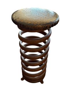 POST MODERN METAL SPRING COIL BAR STOOLS - 4553235