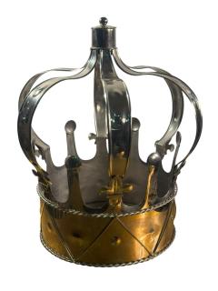 POST MODERN SILVERED METAL CROWN FORM WINE BOTTLE HOLDER - 4593071