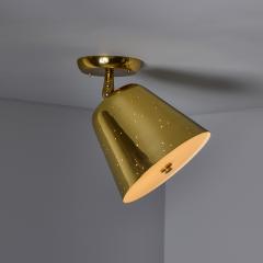 Paavo Tynell 1940s Perforated Brass Conical Ceiling Lamp Attributed to Paavo Tynell - 4290335
