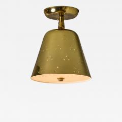 Paavo Tynell 1940s Perforated Brass Conical Ceiling Lamp Attributed to Paavo Tynell - 4290368