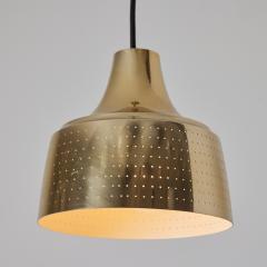 Paavo Tynell 1950s Finnish Perforated Brass Pendant In The Manner of Paavo Tynell - 3584819