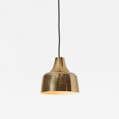 Paavo Tynell 1950s Finnish Perforated Brass Pendant In The Manner of Paavo Tynell - 3591262