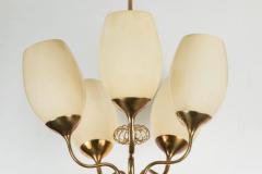 Paavo Tynell 1950s Paavo Tynell Five Glass Chandelier for Taito Oy - 517440