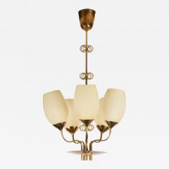 Paavo Tynell 1950s Paavo Tynell Five Glass Chandelier for Taito Oy - 518460