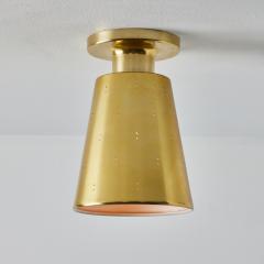 Paavo Tynell 1950s Perforated Brass Ceiling Lamp Attributed to Paavo Tynell - 3425755