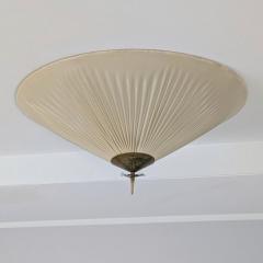 Paavo Tynell A Large Paavo Tynell Flush Mount Model 1076 in Brass Rattan Idman 1950s - 4482582