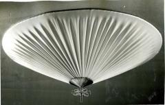 Paavo Tynell A Large Paavo Tynell Flush Mount Model 1076 in Brass Rattan Idman 1950s - 4482585