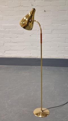 Paavo Tynell A Paavo Tynell Perforated Brass and Leather Floor Lamp Model 9607 Taito 1950s - 4042698