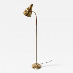 Paavo Tynell A Paavo Tynell Perforated Brass and Leather Floor Lamp Model 9607 Taito 1950s - 4054275