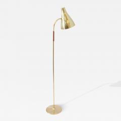 Paavo Tynell A Paavo Tynell Perforated Brass and Leather Floor Lamp Model 9607 Taito 1950s - 4319343