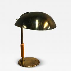 Paavo Tynell A Paavo Tynell Perforated Brass and Wood Table Lamp Model 9216 Taito 1950s - 4010332