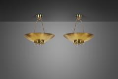 Paavo Tynell A Pair of Paavo Tynell Model 9060 Ceiling Lamps for Taito Oy Finland 1950s - 3995755