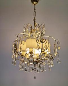 Paavo Tynell An Elegant Paavo Tynell Crystal Brass Chandelier Model 1487 for Taito 1940s - 4018478