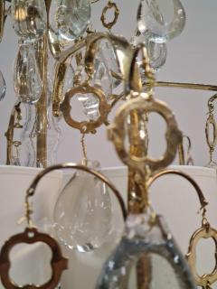 Paavo Tynell An Elegant Paavo Tynell Crystal Brass Chandelier Model 1487 for Taito 1940s - 4018482