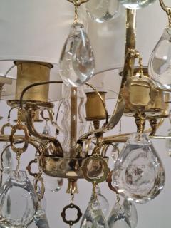 Paavo Tynell An Elegant Paavo Tynell Crystal Brass Chandelier Model 1487 for Taito 1940s - 4018484