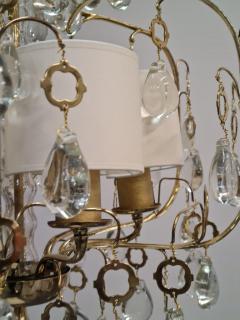 Paavo Tynell An Elegant Paavo Tynell Crystal Brass Chandelier Model 1487 for Taito 1940s - 4018485