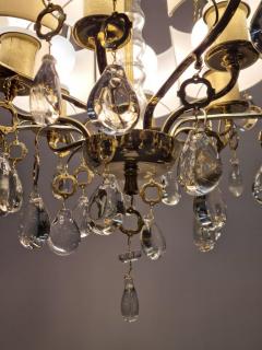 Paavo Tynell An Elegant Paavo Tynell Crystal Brass Chandelier Model 1487 for Taito 1940s - 4018486