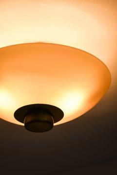 Paavo Tynell Ceiling Lamp Model 9045 in Brass Opaline Glass by Paavo Tynell 1950s - 4699295
