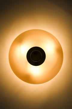 Paavo Tynell Ceiling Lamp Model 9045 in Brass Opaline Glass by Paavo Tynell 1950s - 4699299