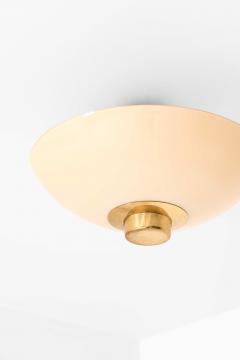 Paavo Tynell Ceiling Lamp Model 9045 in Brass Opaline Glass by Paavo Tynell 1950s - 4699305