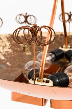 Paavo Tynell Ceiling Lamp in Copper and Brass by Paavo Tynell 1940s Taito Oy - 4369864