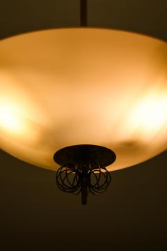 Paavo Tynell Ceiling Lamp with Brass and Glass in Cream by Paavo Tynell 1950s - 4555456