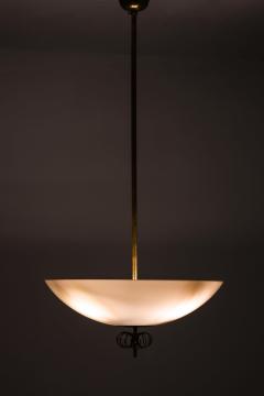 Paavo Tynell Ceiling Lamp with Brass and Glass in Cream by Paavo Tynell 1950s - 4555459