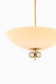 Paavo Tynell Ceiling Lamp with Brass and Glass in Cream by Paavo Tynell 1950s - 4555472