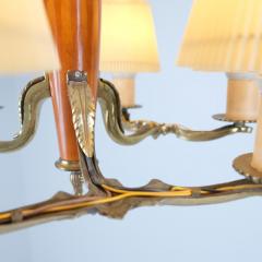 Paavo Tynell Classical Paavo Tynell Pendant Model 1355 in Brass String Birch Taito 1930s - 4289565